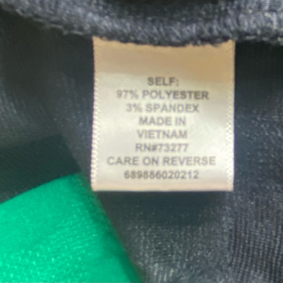 Elle Black & Green Short Sleeve Pleated Dress Size Medium - Picture 9 of 10